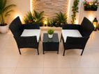 Cane table with chairs..🤍🖤