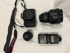 Canon 6d with Lenses Flash Light