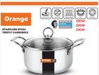 CASSEROLE COOKWARE TRIPLY 20CM ORANGE