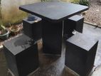 Cement Garden Table Set with Stools