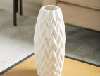 Ceramic Bohemian Arrow Vase - Pure White