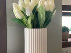 Ceramic Stucco Vase Small - Pure White