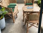 Cane Chair with Table