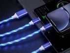 Charging Cables LED light Micro USB Type C Charger