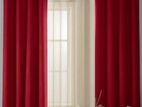 Cherry Red & ivory Curtains