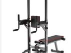 Chinup Pullup Dip Station Bench Home Gym Dumbbell Weight Plate Free