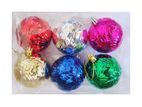 Christmas Tree Decoration Bauble Pack - 6 Multicolor Balls