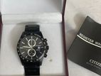 Citizen Quartz Chronograph Watch – Black Stainless Steel
