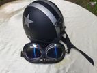 Classic Motorcycle Helmet With Goggles