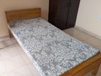 Clean Single Bed Frame with 3-Layer Foam Mattress