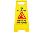 "Cleaning in Progress " Sign - Stand Type