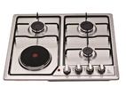 Clear 4 Burner Gas and Electric Cooker Hob - Steel