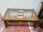 Coffee Teak Glass Table