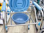 Commode Chair Height Adjustable 4 Locker Wheels