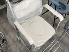 Commode Chair With Castor Wheel - SS