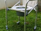 Commode Chair With Wheel - Height Adjustable