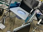 Commode Wheel Chair- Fiber Seat with Cushion