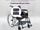 Commode Wheel Chair Powder Coated Black Edition With Safety Belt