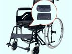 Commode Wheel Chair Powder Coated Black Edition With Safety Belt