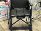 Commode Wheel Chair Powder Coated Black Edition With Safety Belt