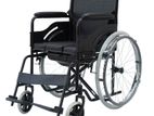 Commode Wheel Chair Powder Coated Black Edition With Safety Belt