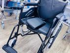 Commode Wheel Chair Powder Corted Black Edition with Safety Belt