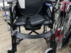 Commode Wheelchair black edition with safety belt