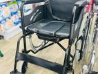Commode wheelchair Black with safety belt