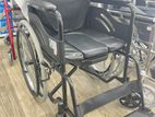 Commode wheelchair black with safety belt