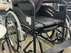 Commode wheelchair black with safety belt