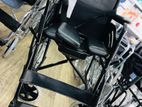 Commode wheelchair black with safety belt