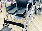 Commode Wheelchair Crome Plated Steel Frame Wheel Chair