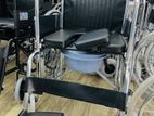 Commode Wheelchair Crome Plated Steel Frame Wheel Chair