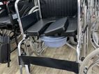 Commode Wheelchair Crome Plated Steel Frame Wheel Chair
