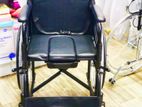 Commode Wheelchair Powder Coated Black Edition With Safety Belt