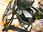 Commode Wheelchair Powder Coated Black Edition With Safety Belt