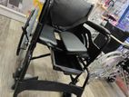 Commode Wheelchair Powder Coated Black Edition With Safty Belt