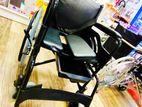 Commode Wheelchair Powder Coated Black Edition with Safty Belt