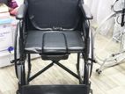 Commode Wheelchair Powder Coated Black Edition With Safty Belt