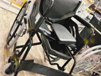 Commode Wheelchair Powder Coated Black Edition With Safty Belt