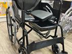 Commode Wheelchair Powder Corted Black Edition With Safety Belt
