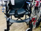 Commode Wheelchair Powder Corted Black Edition With Safety Belt