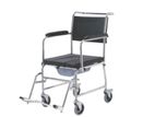 Commode Wheelchair with Caster Wheels and Declining Armrests