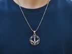 Compass Anchor Silver Colour Necklace