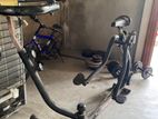 Complete Home Gym Set Bench, Bike with 100kg Weights