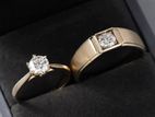 Couple Ring with Gem Stone
