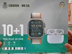 Crown MT50 Smart Watch + Earbuds Combo