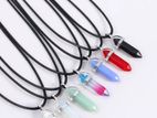 Crystal Hexagonal Column Fashion Pendant Necklaces