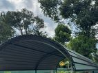 Curved Roof Carport - Green