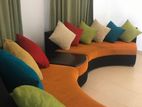Curved Sofa Set with Cushions